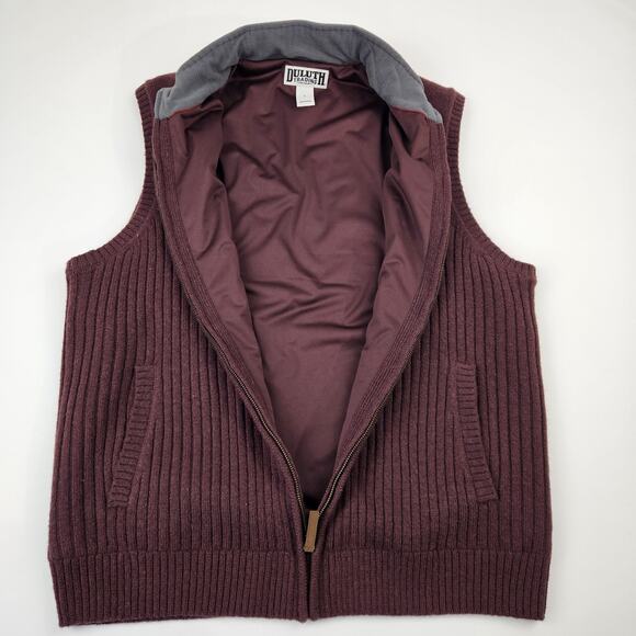 Duluth Trading Shetland Wool Sweater Vest Men's L Full Zip‎ Windproof Lined Knit - Picture 2 of 7